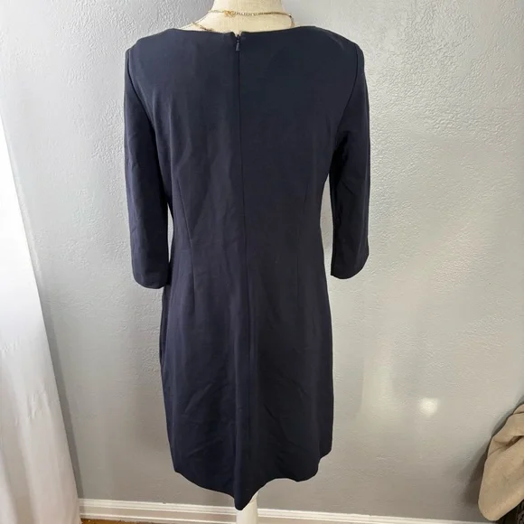 Vince Camuto Navy Quarter Sleeve Dress with Gold Button Details - Picture 4 of 6